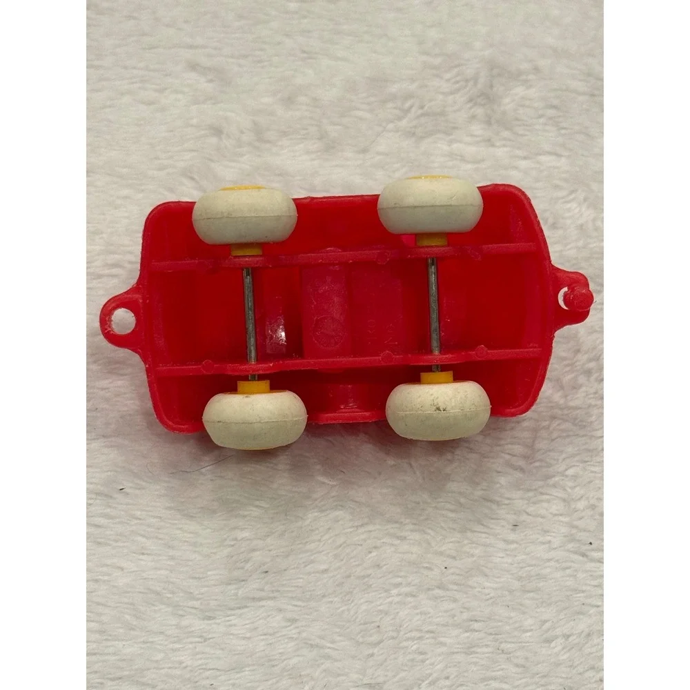 Vintage Viking Chubbies Red Convertible Toy Car Plastic‎ White Yellow Wheels